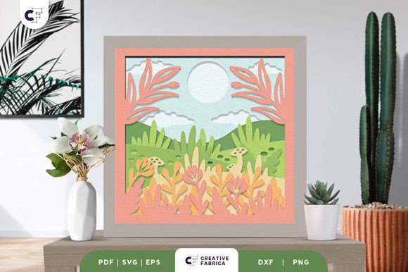Download Blooming Park 3D Shadow Box Paper Cut - Blooming Collection