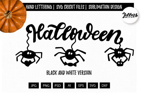 Download Halloween Phrase with Black Spiders - Spiders Collection