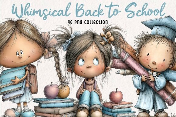 Download Whimsical Back to School Kids Clipart - Kids Collection