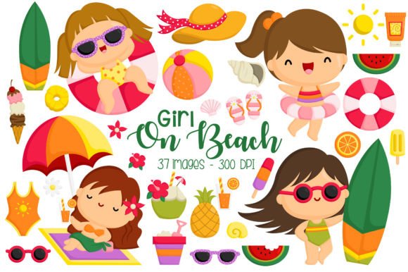 Download Girl on Beach Clipart - Cute Kids - Kids Collection