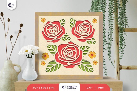 Download Blooming Roses 3D Shadow Box Papercut - Blooming Collection