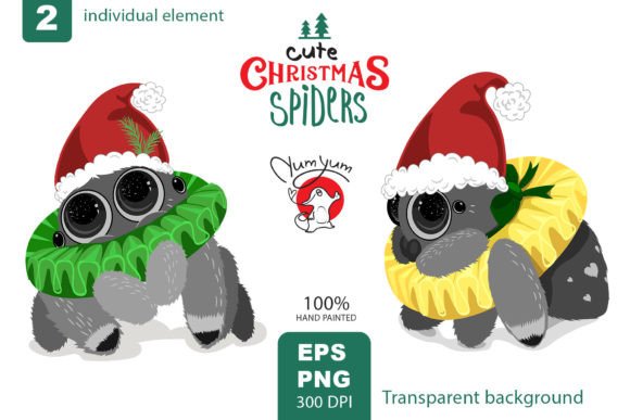 Download Cute Christmas Spiders - Spiders Collection