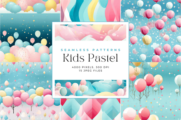 Download Kids Pastels Seamless Patterns - Kids Collection